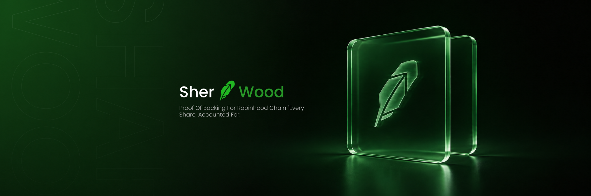 Emerald glass panels with a feather emblem, from the Sherwood cover artwork